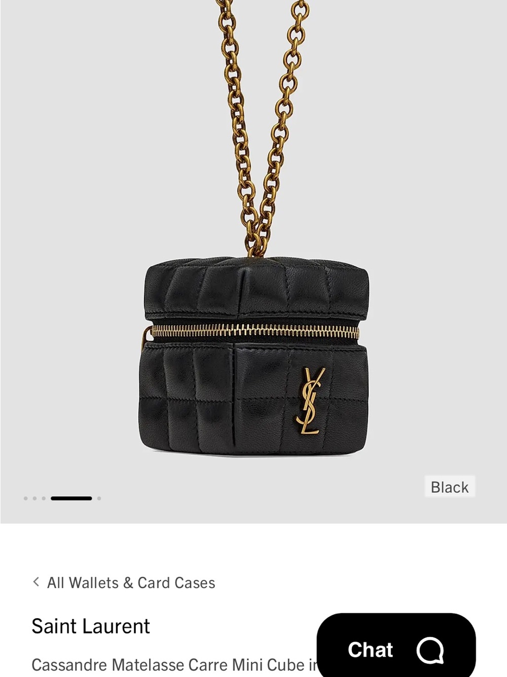 Saint Laurent Black Quilted Matelassé Mini Cube with Gold Chain - Picture 3 of 10